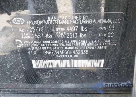 2016 Hyundai Sonata Limited from USA, damaged, VIN 5NPE34AF6GH432838
